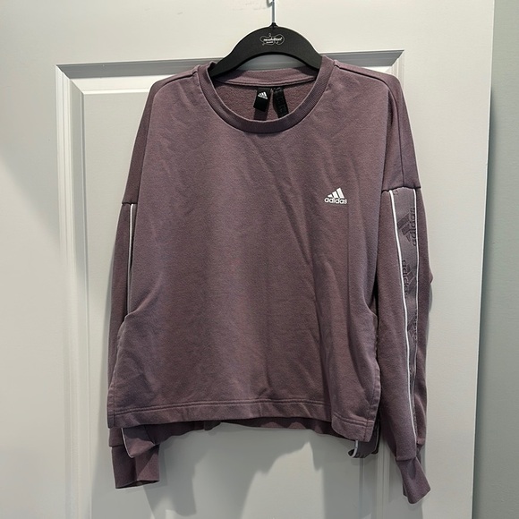 Adidas Cropped Purple Sweatshirt - Picture 1 of 5